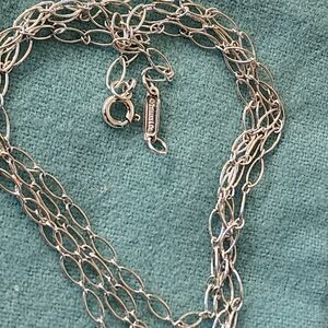 Tiffany& Co Dainty Oval  Silver Chain Necklace 30"